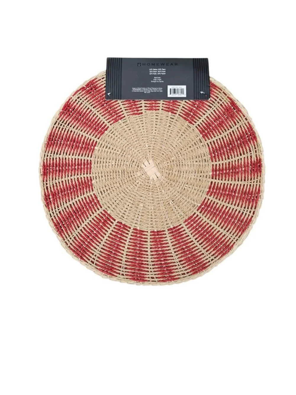 Homewear New Round Sunburst Natural Fiber Rattan Boho Accent Placemats 2 pc Set